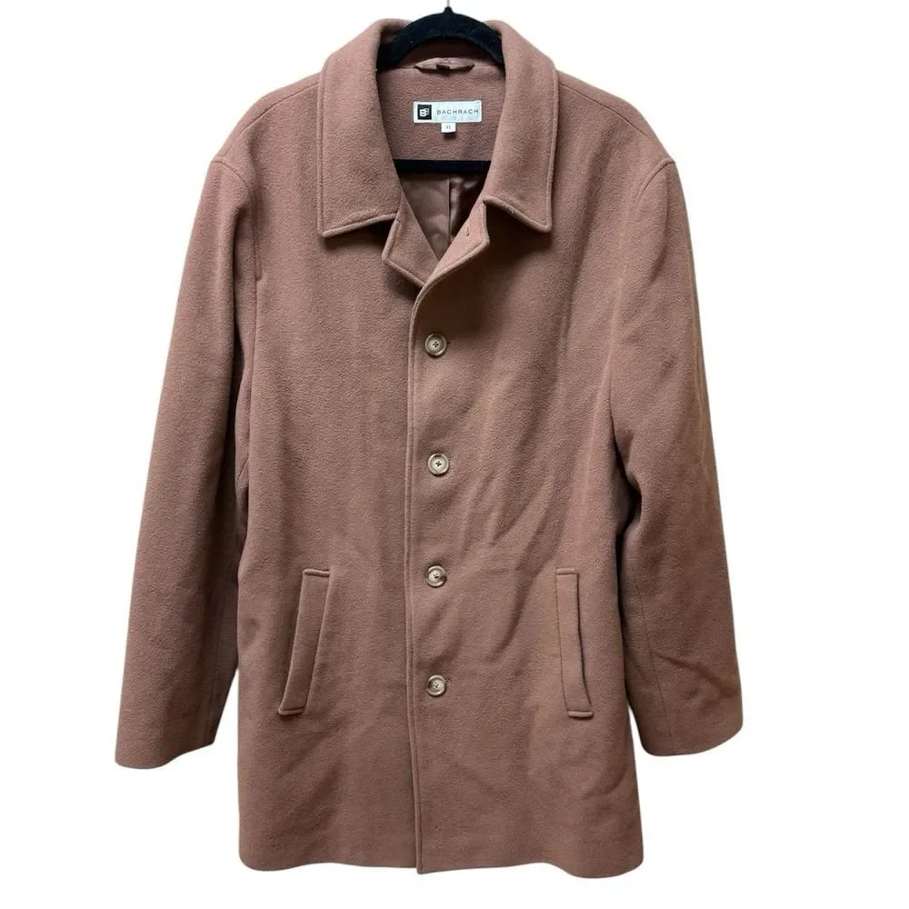 Bachrach wool & cashmere peacoat. Khaki. Men's. Sz XL